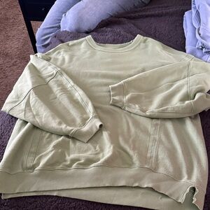 Light Green Crewneck Sweatshirt AERIE